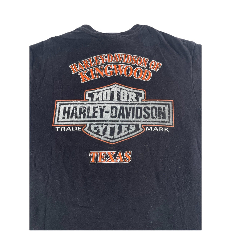 Men's Harley-Davidson Kingwood TX “#1 DAD” Black Graphic T-Shirt Size Medium