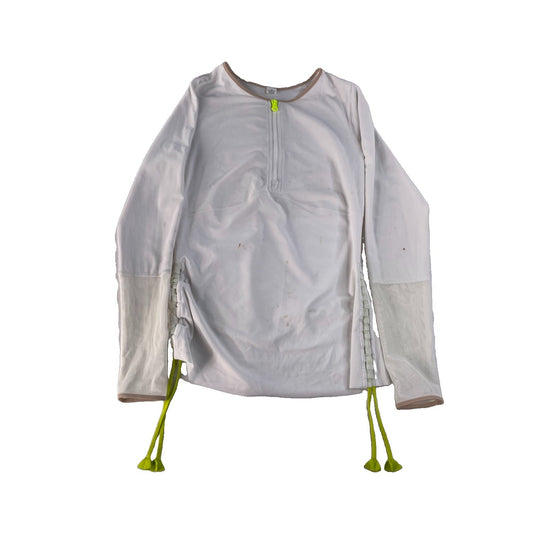 Women's Lululemon Athletica White Long-Sleeve Quarter-Zip Athletic Top Size 10