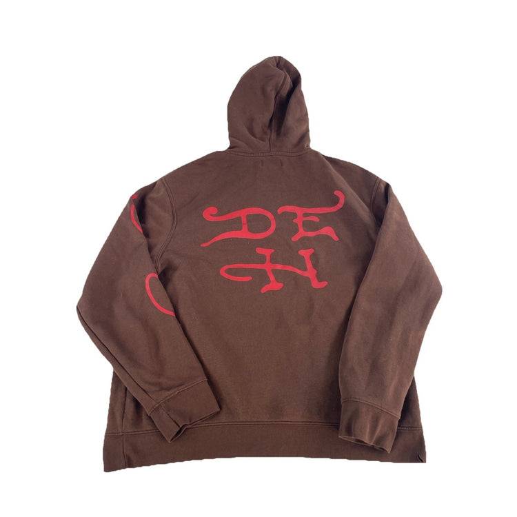 Mens Ed Hardy Brown Panther Snake Graphic Hoodie Size L