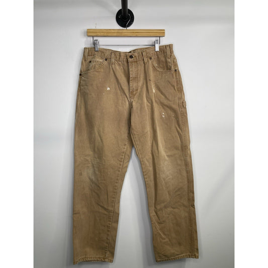 Mens Dickies Carpenter Workwear Brown Pants Sz 34