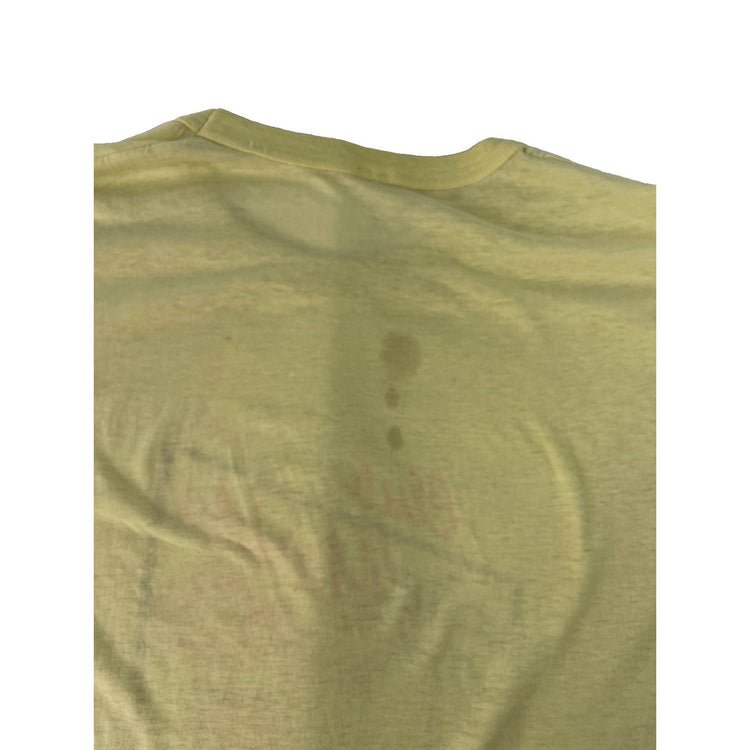 Unisex Distressed Vintage Club Florida Palm Tree Beach Graphic Yellow T-Shirt