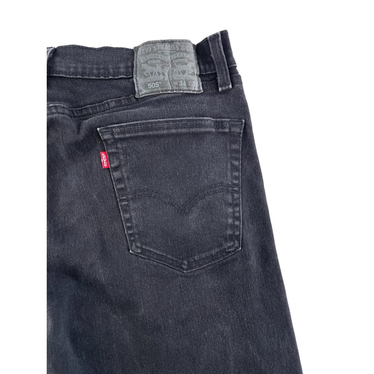 Mens Levi 505 Slim Fit  Black Denim Jeans Size 34x30