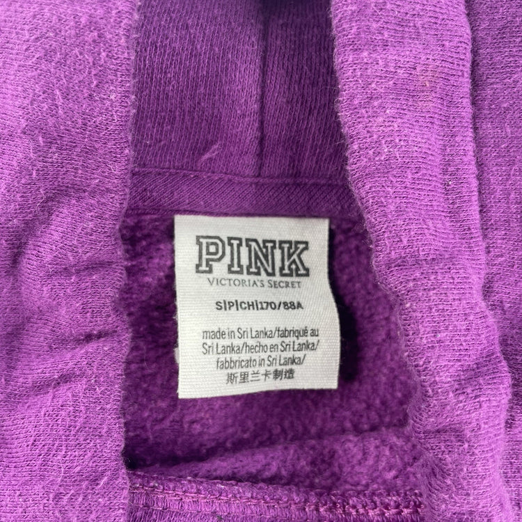Womens Victoria Secret Purple Floral Sleeve Funnel Neckline Sweatshirt Size S