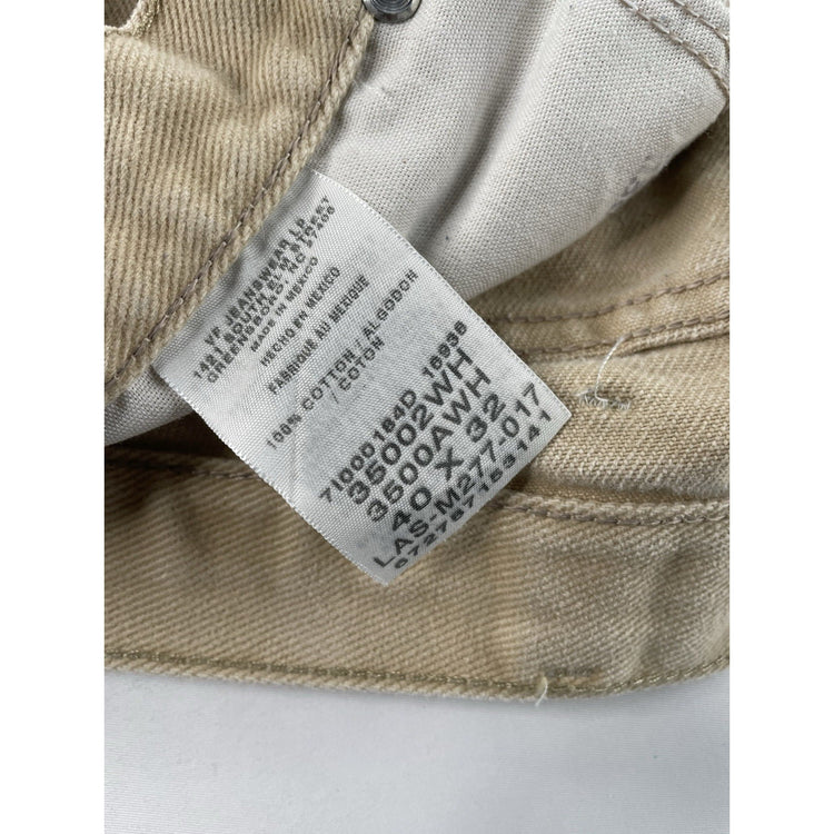 Men’s Wrangler Rugged Wear Tan Relaxed Loose/Baggy Khaki-Jeans Size 40x32
