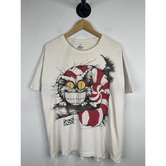 Vintage ALICE IN WONDERLAND Cheshire Cat T Shirt Andazia 2 Sided Large 1990’s