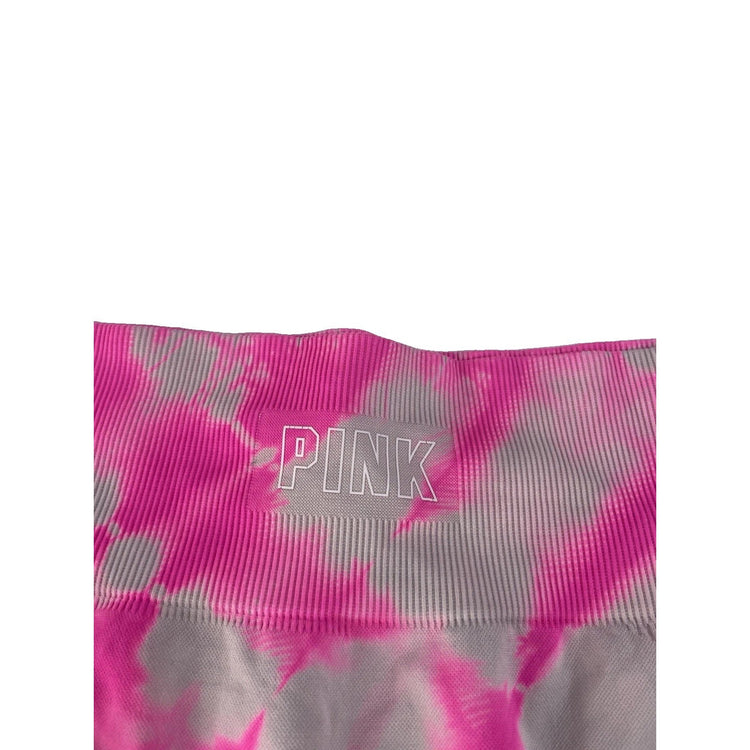 Women’s PINK Victorias Secret Pink & White Tie Dye Seamless Leggings Size Large