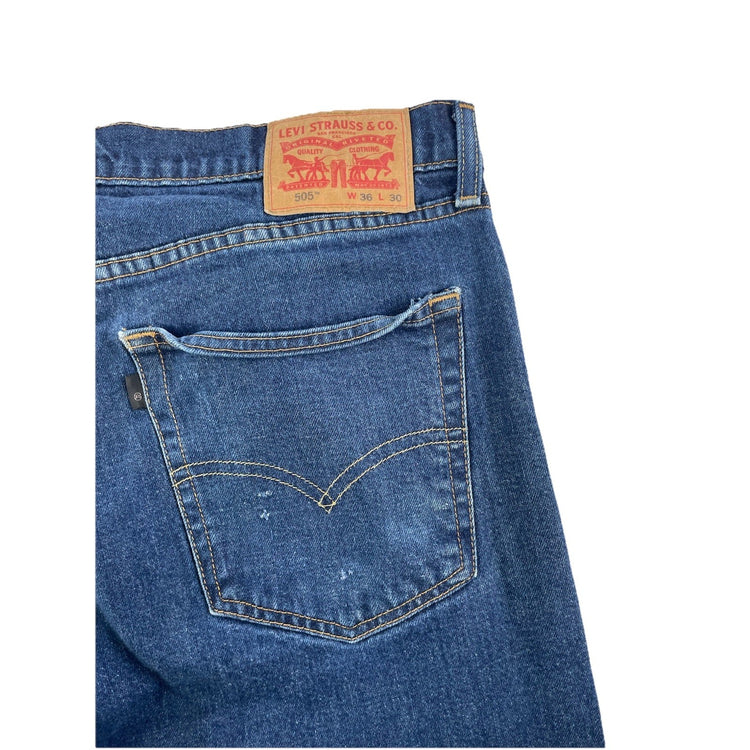 Mens Levis 505 Medium Wash Straight Fit Denim Jeans Size 36x30