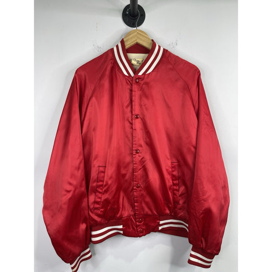 Men’s Vintage Red Alabama Chalk Line Bomber Jacket Fully Lined Sz Large
