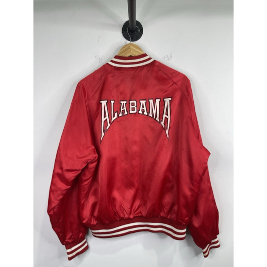 Men’s Vintage Red Alabama Chalk Line Bomber Jacket Fully Lined Sz Large