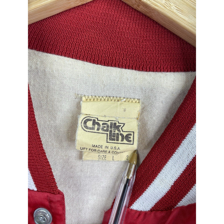 Men’s Vintage Red Alabama Chalk Line Bomber Jacket Fully Lined Sz Large