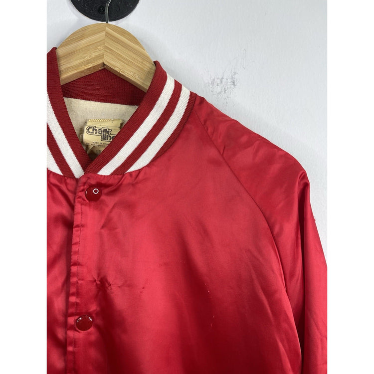 Men’s Vintage Red Alabama Chalk Line Bomber Jacket Fully Lined Sz Large