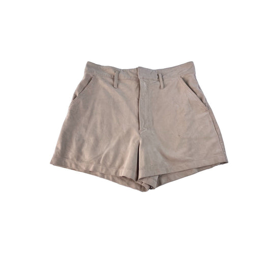 Womens Abercrombie & Fitch Beige Suede-Feel High Rise Shorts Size L
