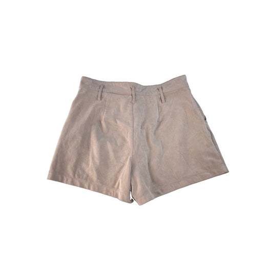 Womens Abercrombie & Fitch Beige Suede-Feel High Rise Shorts Size L