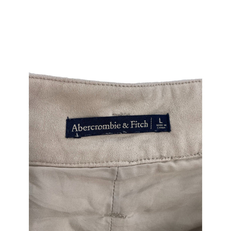 Womens Abercrombie & Fitch Beige Suede-Feel High Rise Shorts Size L