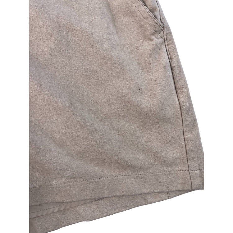 Womens Abercrombie & Fitch Beige Suede-Feel High Rise Shorts Size L