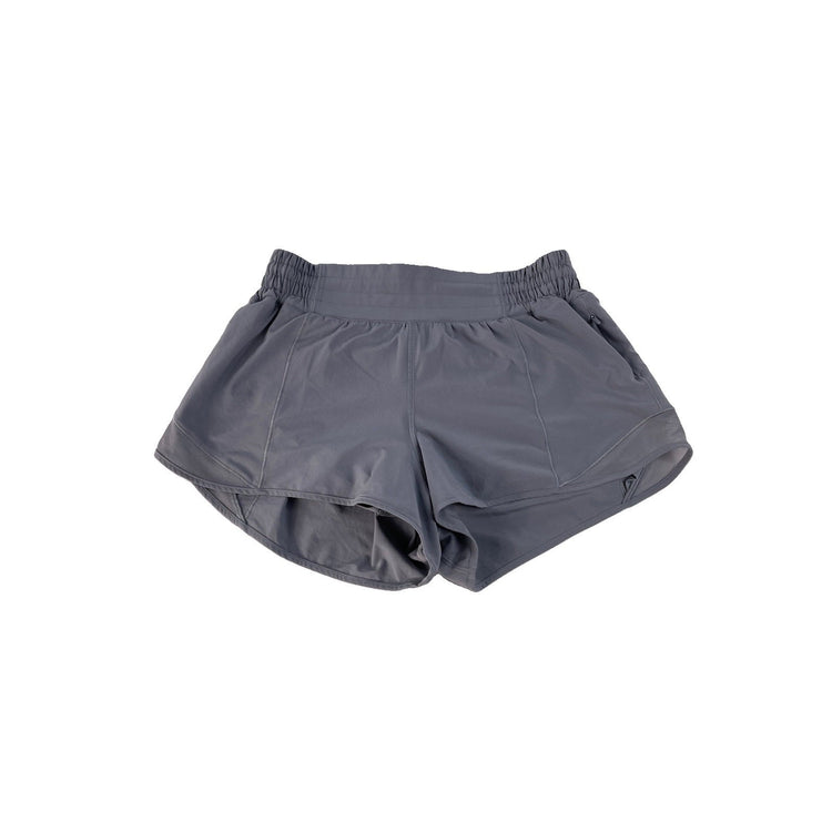 Women's Lululemon Athletica Grey Track That Mid-Rise Lined Shorts Size 6