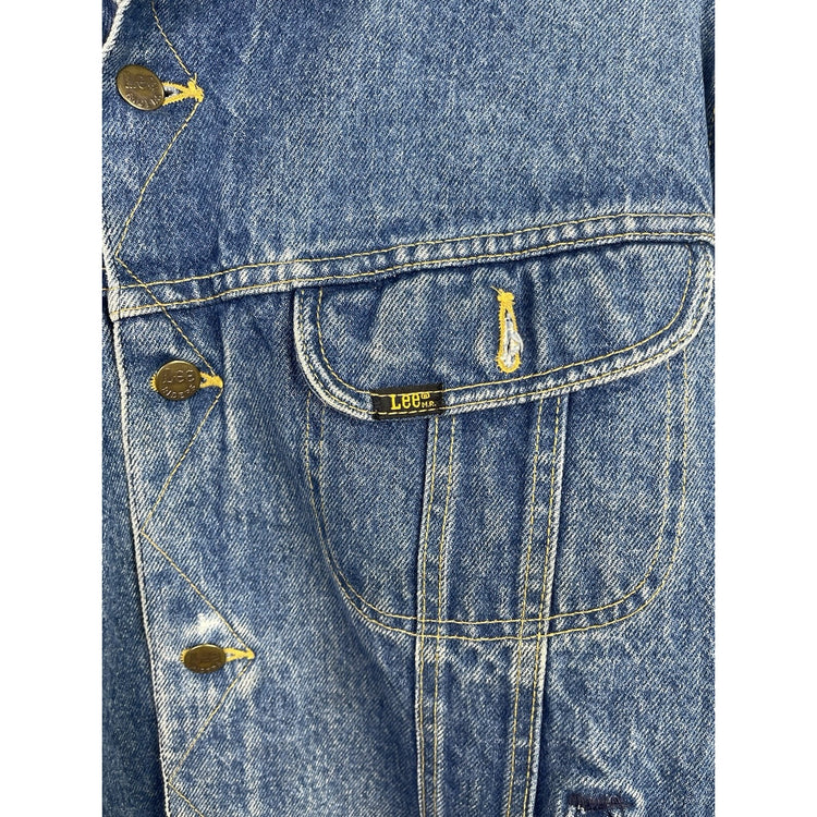 Vintage 60s Lee Riders Blue Denim Trucker Cotton Lined Men’s Jacket Size XL