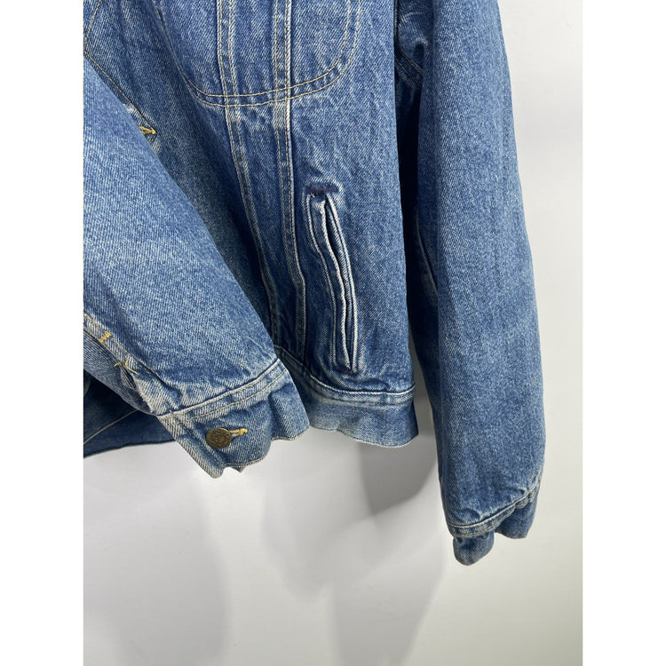 Vintage 60s Lee Riders Blue Denim Trucker Cotton Lined Men’s Jacket Size XL