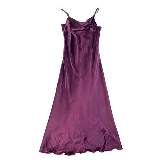 Women's Bebe Purple Satin Cowl Neck Slip Dress Size M