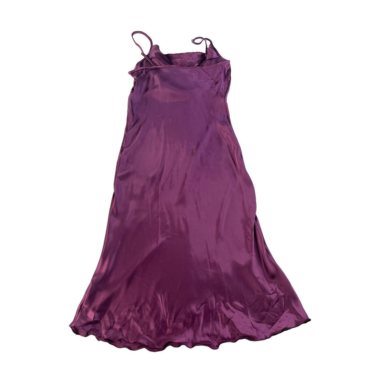 Women's Bebe Purple Satin Cowl Neck Slip Dress Size M