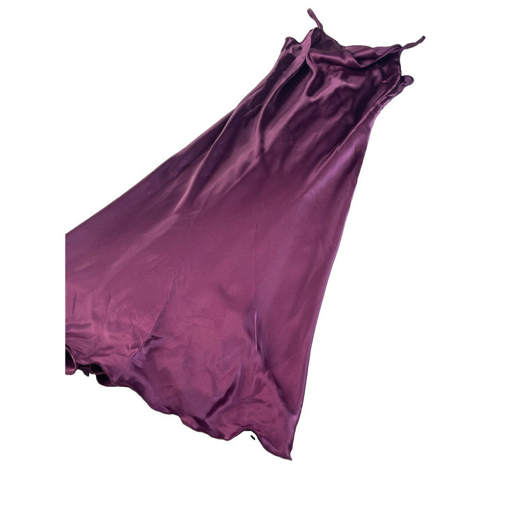 Women's Bebe Purple Satin Cowl Neck Slip Dress Size M