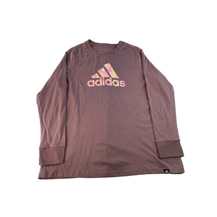 Women's Adidas Long-Sleeve Graphic Tee Dusty Rose/Mauve Size 1X