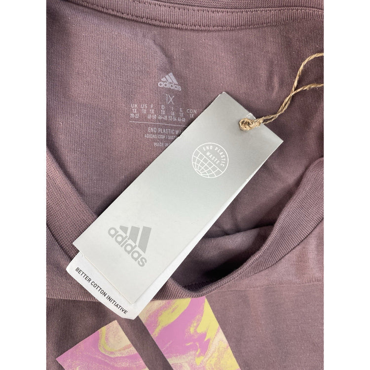 Women's Adidas Long-Sleeve Graphic Tee Dusty Rose/Mauve Size 1X