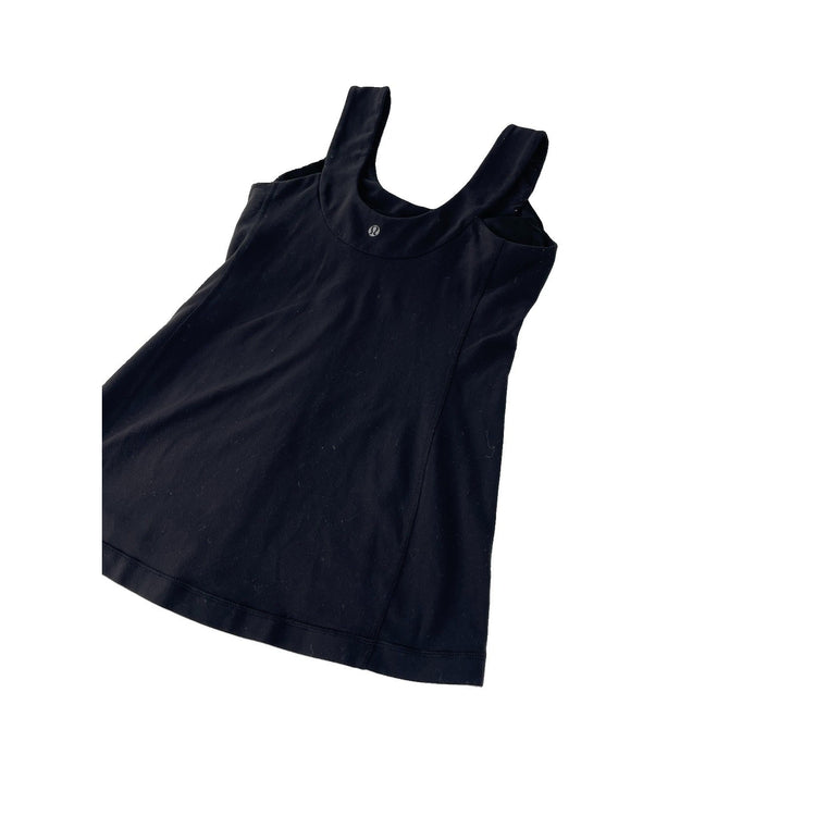 ⁠Womens Lululemon Black Scoop Neck Built In Bra Athletic Gym Tank Top Size 6