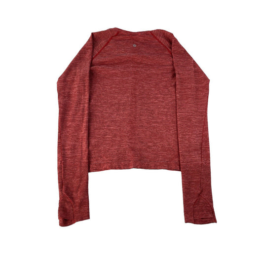 Women's Lululemon Athletica Red & Black Striped Long Sleeve Shirt Size 10