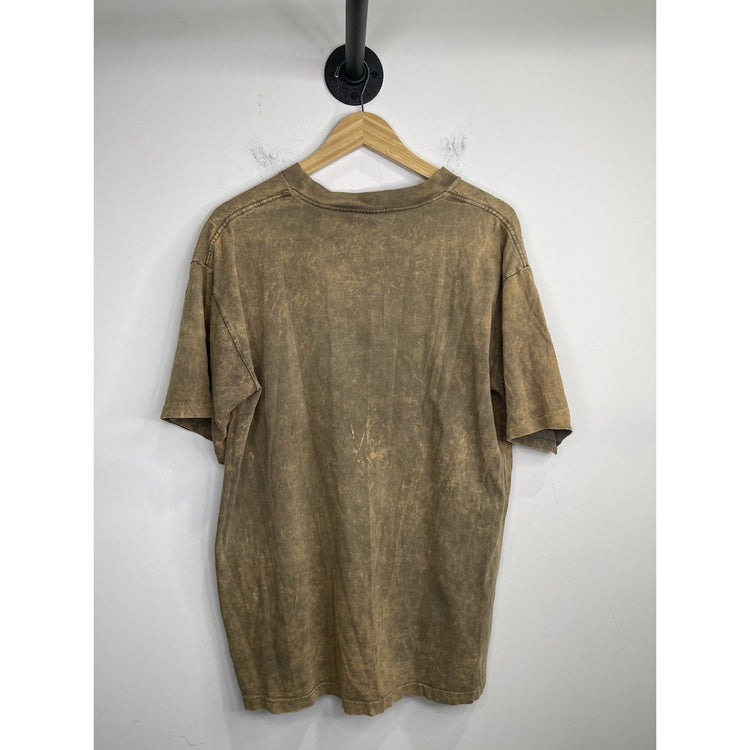 Vintage Peace Pipe Buffalo Tee Brown Size L Single Stitch T-Shirt Distressed