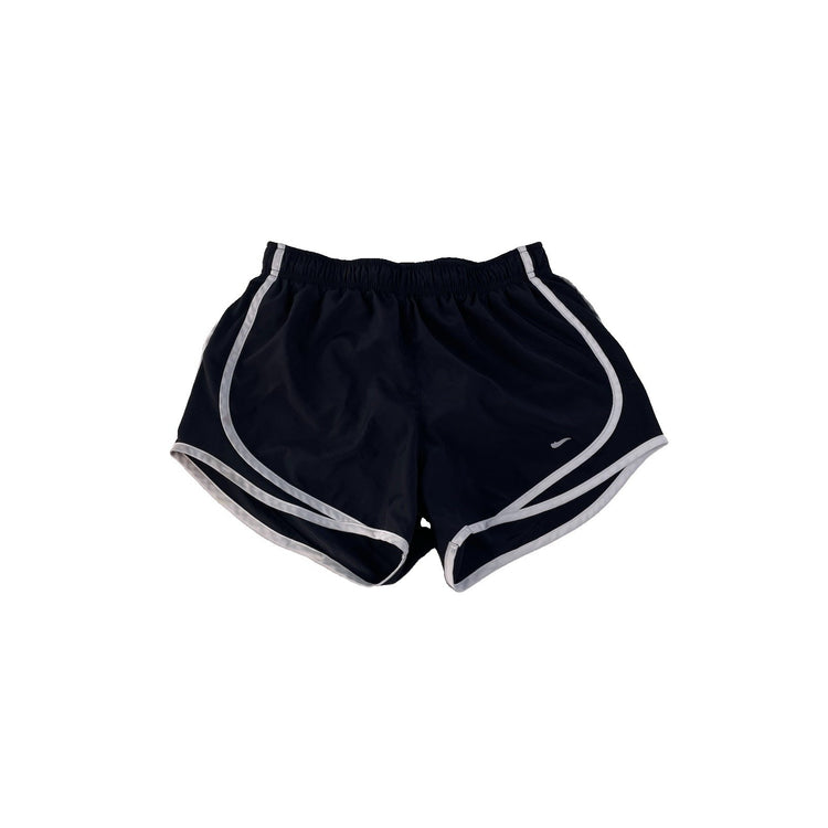 Women's Nike Dri-FIT Black Athletic Running Shorts with White Trim, Size S