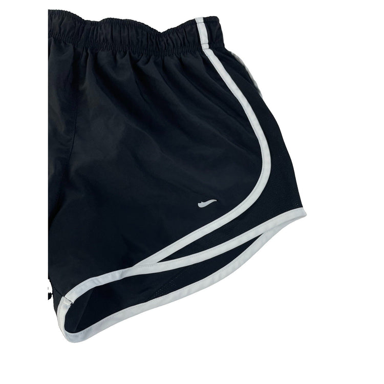 Women's Nike Dri-FIT Black Athletic Running Shorts with White Trim, Size S