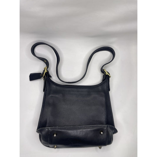 Leather Coach Purse #9966 Vintage Made In USA Black Shoulder Bag Unlined