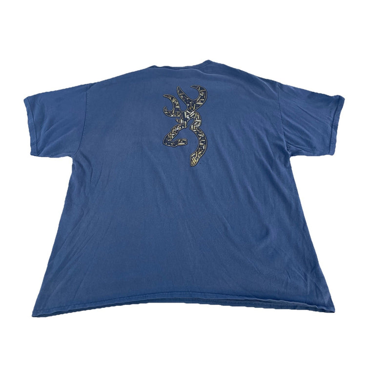 Mens Browning Buckmark Logo Blue Tee Size 2xl