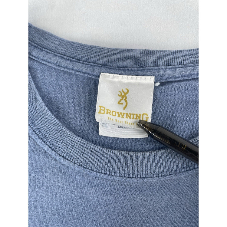 Mens Browning Buckmark Logo Blue Tee Size 2xl