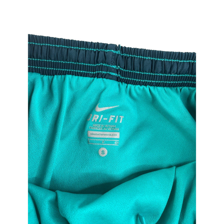 Women's Nike Dri-FIT Teal and Dark Blue Athletic Shorts, Size S