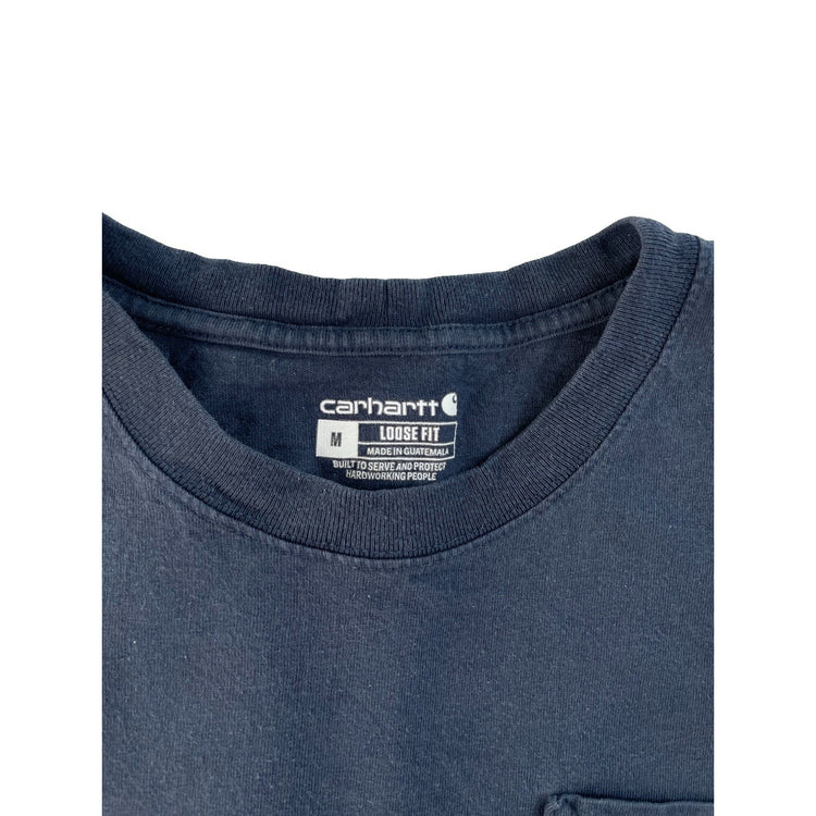 Mens Carhartt Loose Fit LongSleeve Solid Navy Blue Shirt Size M
