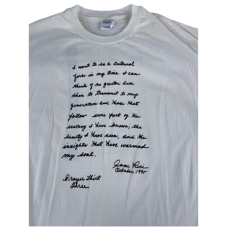 Mens Vintage 1995 Anne Rice Prayer Shirt T-Shirt Hanes Beefy-T Size XL