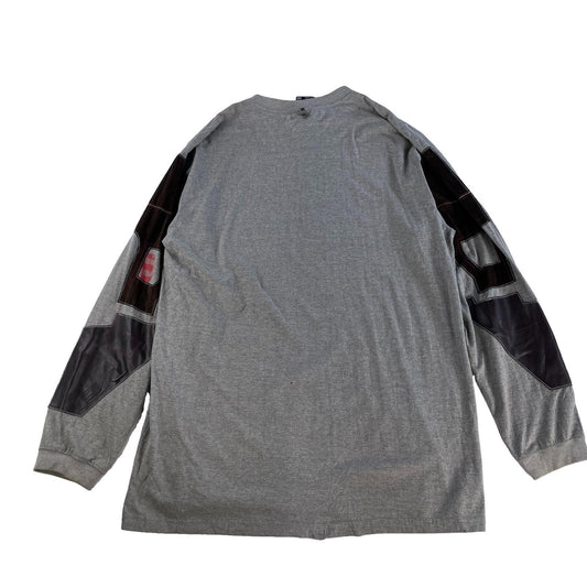 Mens Pepe Jeans London Classic Long Sleeve Graphic Print Grey T-Shirt Size 2XL