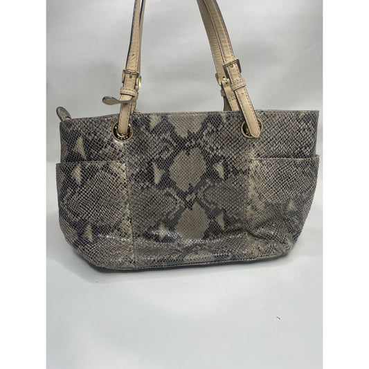 Gray Michael Kors Womens Python Jet Exotic Travel Shoulder Bag