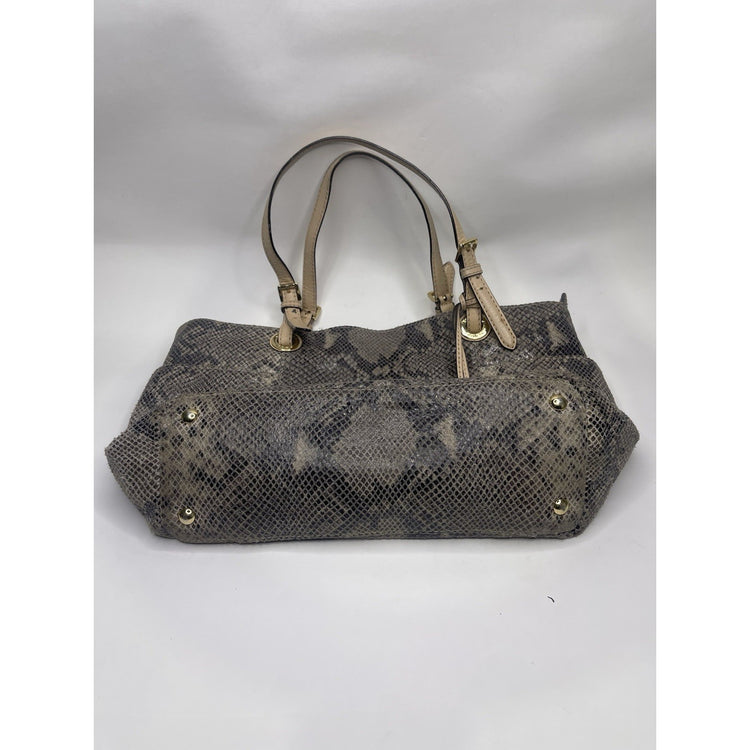 Gray Michael Kors Womens Python Jet Exotic Travel Shoulder Bag