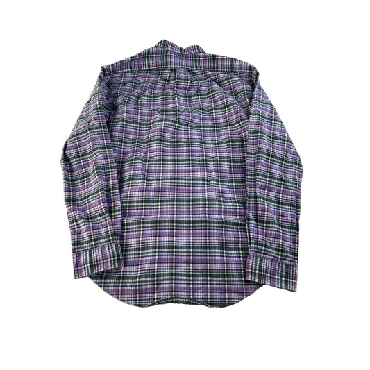 Mens Polo Ralph Lauren Purple & Green Plaid Slim Fit Button Down Shirt Size M