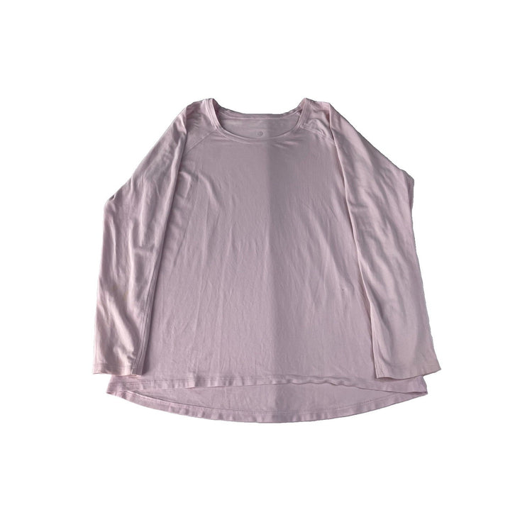 Womens Lululemon Light Pink Back in Action Pima Cotton Slouchy T-Shirt Size XL