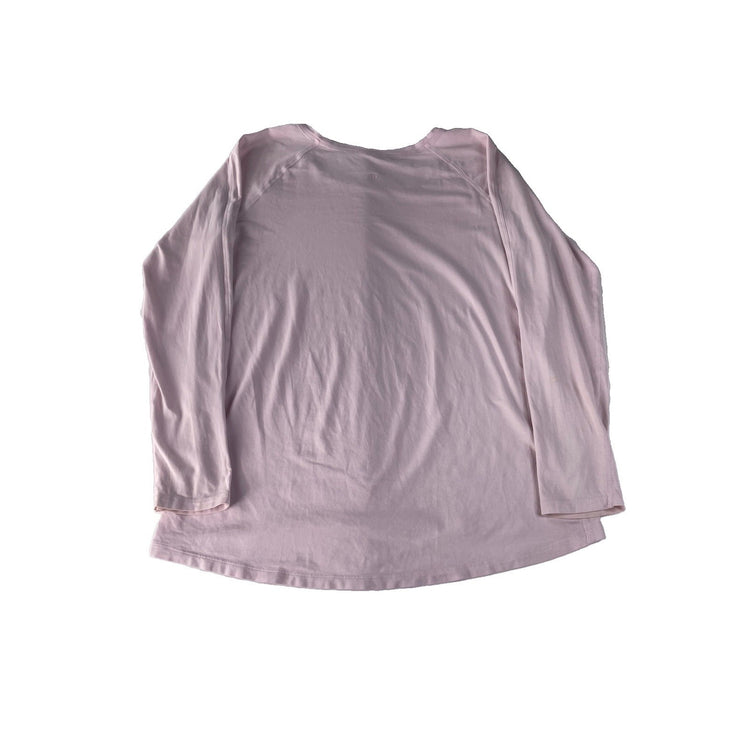 Womens Lululemon Light Pink Back in Action Pima Cotton Slouchy T-Shirt Size XL