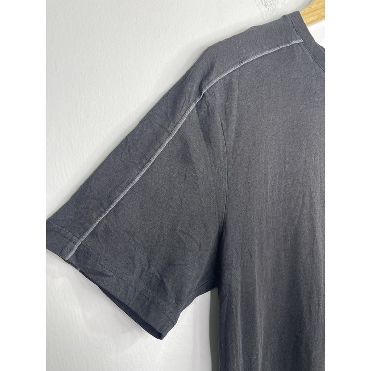 Men’s Modern V Neck Embroidered Harley Davidson Black Short Sleeve T Shirt Sz L