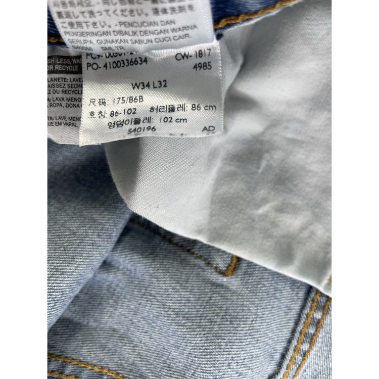 Mens Levis 501 Straight Leg Denim Blue Jeans Size 34x32