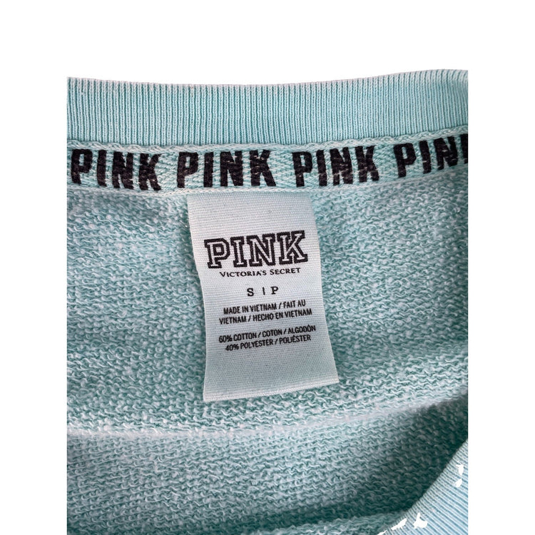 Women's Victoria's Secret Pink Blue Logo Crewneck Sweatshirt Size S