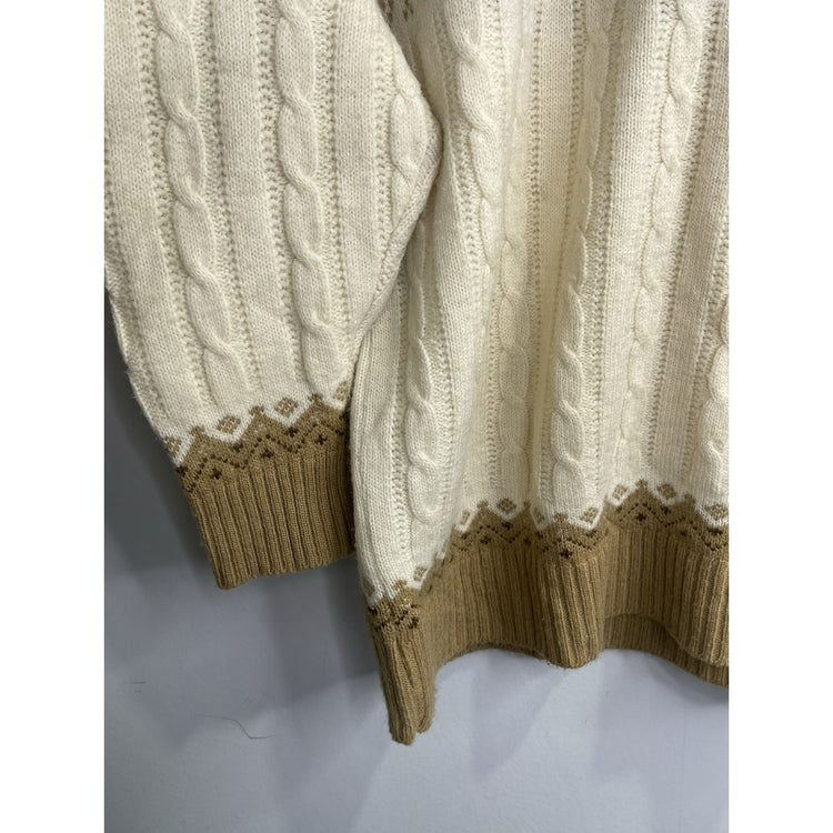Adult VTG Jantzen Acrylic Multicolor Holiday Beige Sweater Sz 2XL