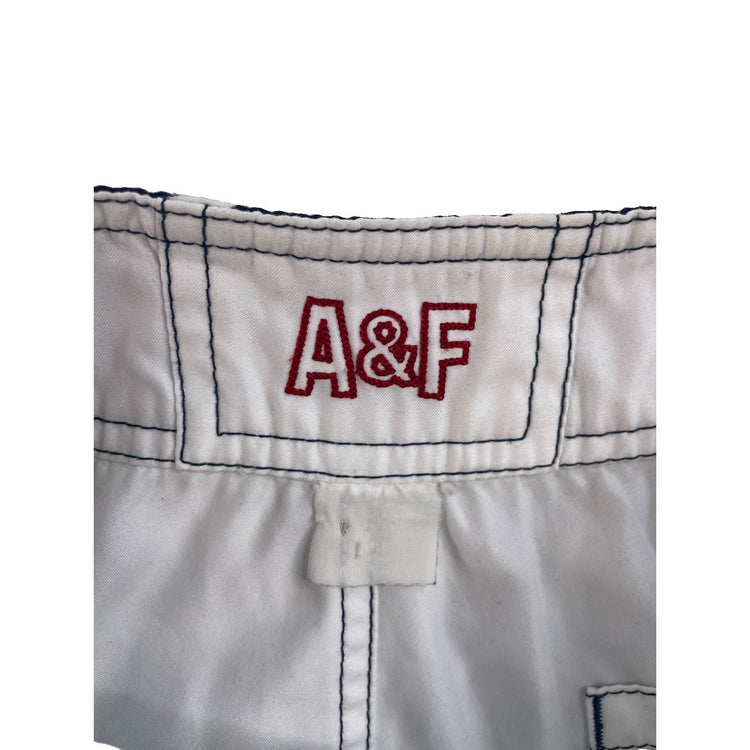 Mens Abercrombie & Fitch A&F Blue White Hibiscus Print Board Shorts SIZE M