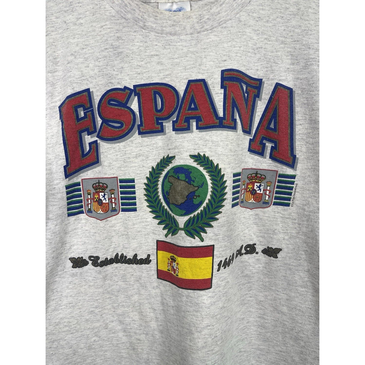 Men’s VTG Le Pays International España Graphic T Shirt Sz Large